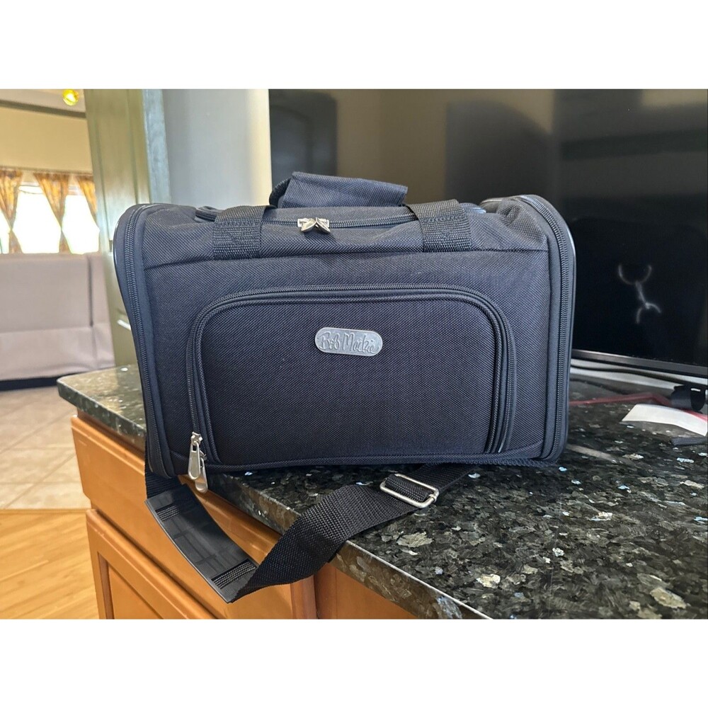 Bob Mackie Canvas Travel Bag New Without Tags Black In Excellent Condition